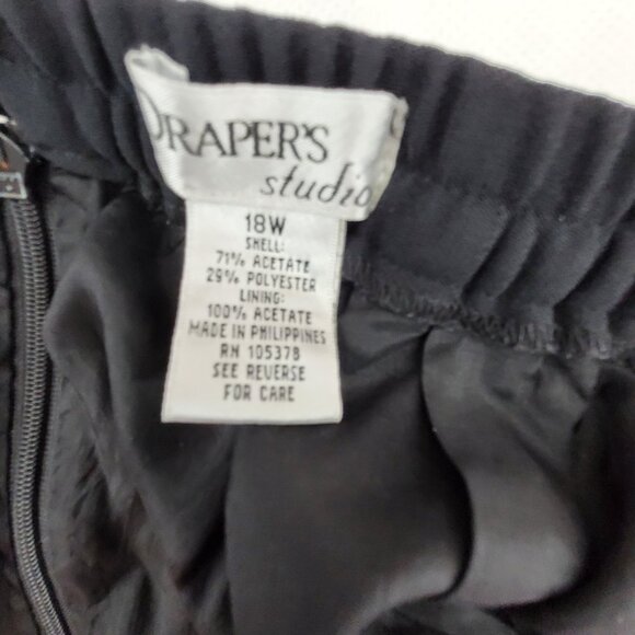 Draper's Studio Skirt Women's 18W Black Pencil Midi Vented Zip/Button - Picture 3 of 8